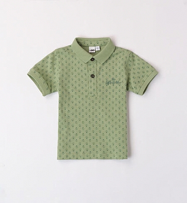 iDO Βαμβακερό μπλουζάκι πόλο με micro σχέδιο - Πράσινο