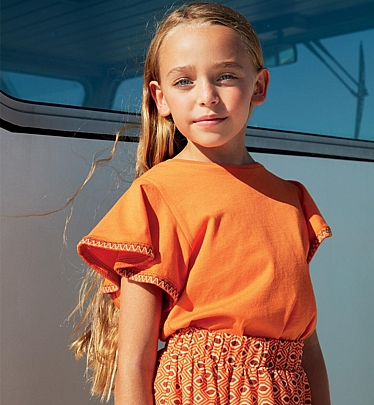 iDO κεντημένο πορτοκαλί μπλουζάκι για κορίτσια - Πορτοκαλί