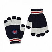 BLUE STRIPED KNITTED GLOVES FOR BOYS HELLO LONDON : 1