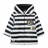 BEE HAPPY BOY&apos;S BLACK HOODED RAINCOAT : 2