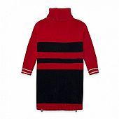 RED KNITTED DRESS WITH STRIPES : 2