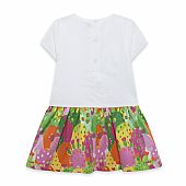 WHITE PRINTED JERSEY DRESS tuc-tuc FOR GIRLS FUNCACTUS : 3