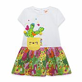 WHITE PRINTED JERSEY DRESS tuc-tuc FOR GIRLS FUNCACTUS : 1