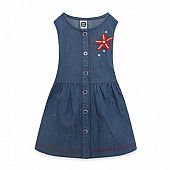 BLUE SUSPENDERS DENIM DRESS FOR GIRLS RED 