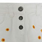 WHITE FLOWERS DENIM SHORTS FOR GIRLS 