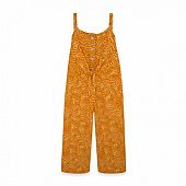 ORANGE SUSPENDERS JERSEY JUMPSUIT FOR GIRLS 