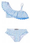 striped white / light blue losan bikini swimsuit : 2