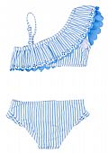 striped white / light blue losan bikini swimsuit : 1