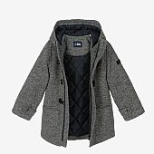 Grey Duffle Hooded Coat : 3