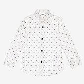 Boys Dog Print White Shirt iDO : 1