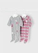 set of 2 Mayoral velvet pajamas : 2