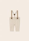 long trousers in cotton with Mayoral suspenders : 1