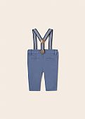 long trousers in cotton with Mayoral suspenders : 2