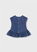 denim dress with embroidered hearts Mayoral : 2