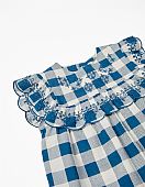 checked cotton blouse with zippy ruffles : 4