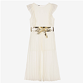 iDO ivory pleated chiffon jumpsuit : 1