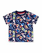 Boy&apos;s blue knit T-shirt Beach Day tuc-tuc : 1