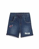 Blue denim Bermuda shorts for boy Beach Day tuc-tuc : 1