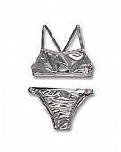 nathkids metallic silver bikini swimsuit : 1