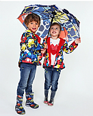 Road to Adventure blue printed umbrella for boy : 2